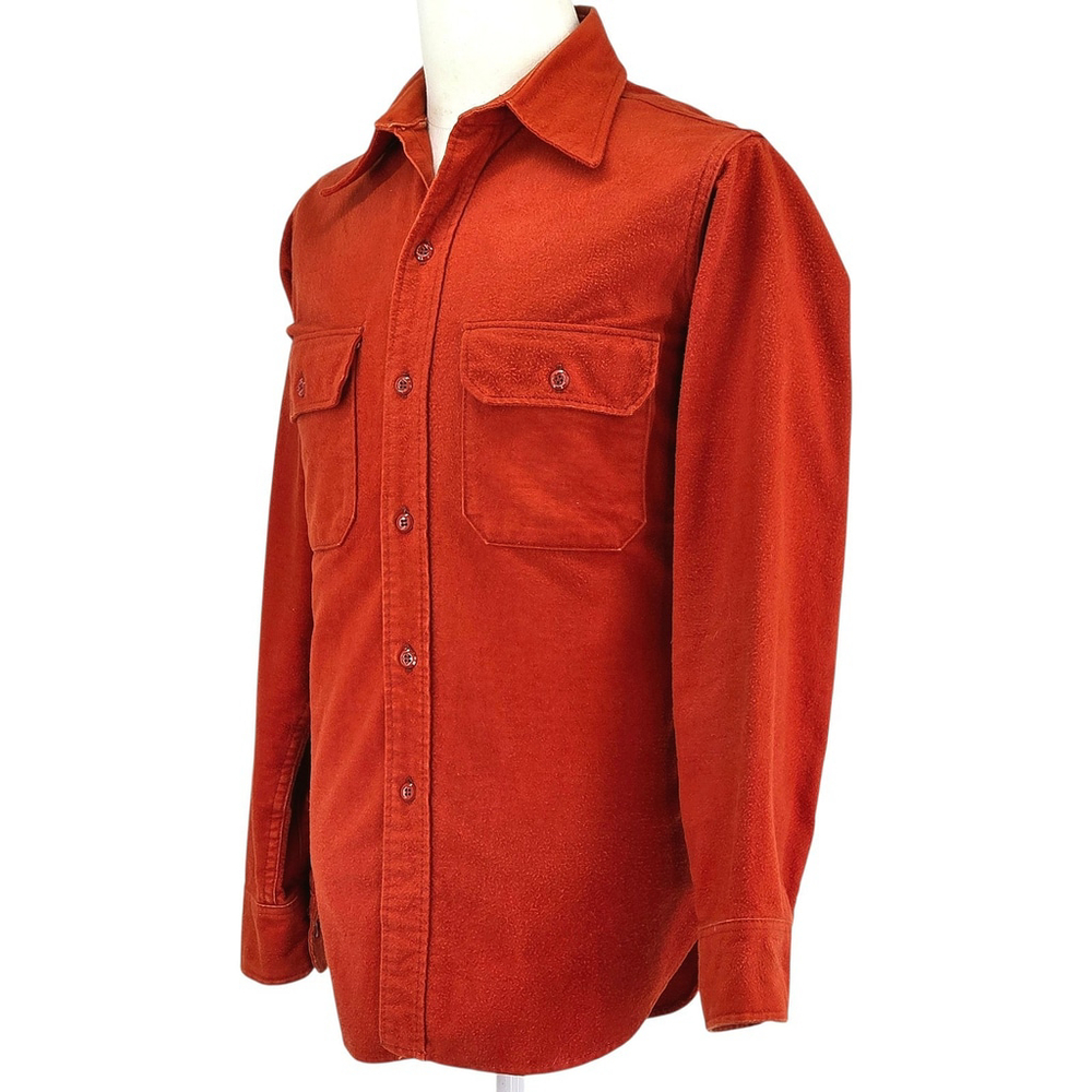 Vtg Americana Workwear Woolrich Chamois Shirt Men’s L Red Heavyweight Heritage - Picture 7 of 13